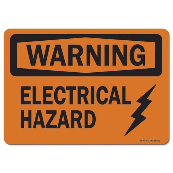 Safety Sign, OSHA Warning, 3.5" Height, 5" Width, Electrical Hazard, Landscape, 10PK
